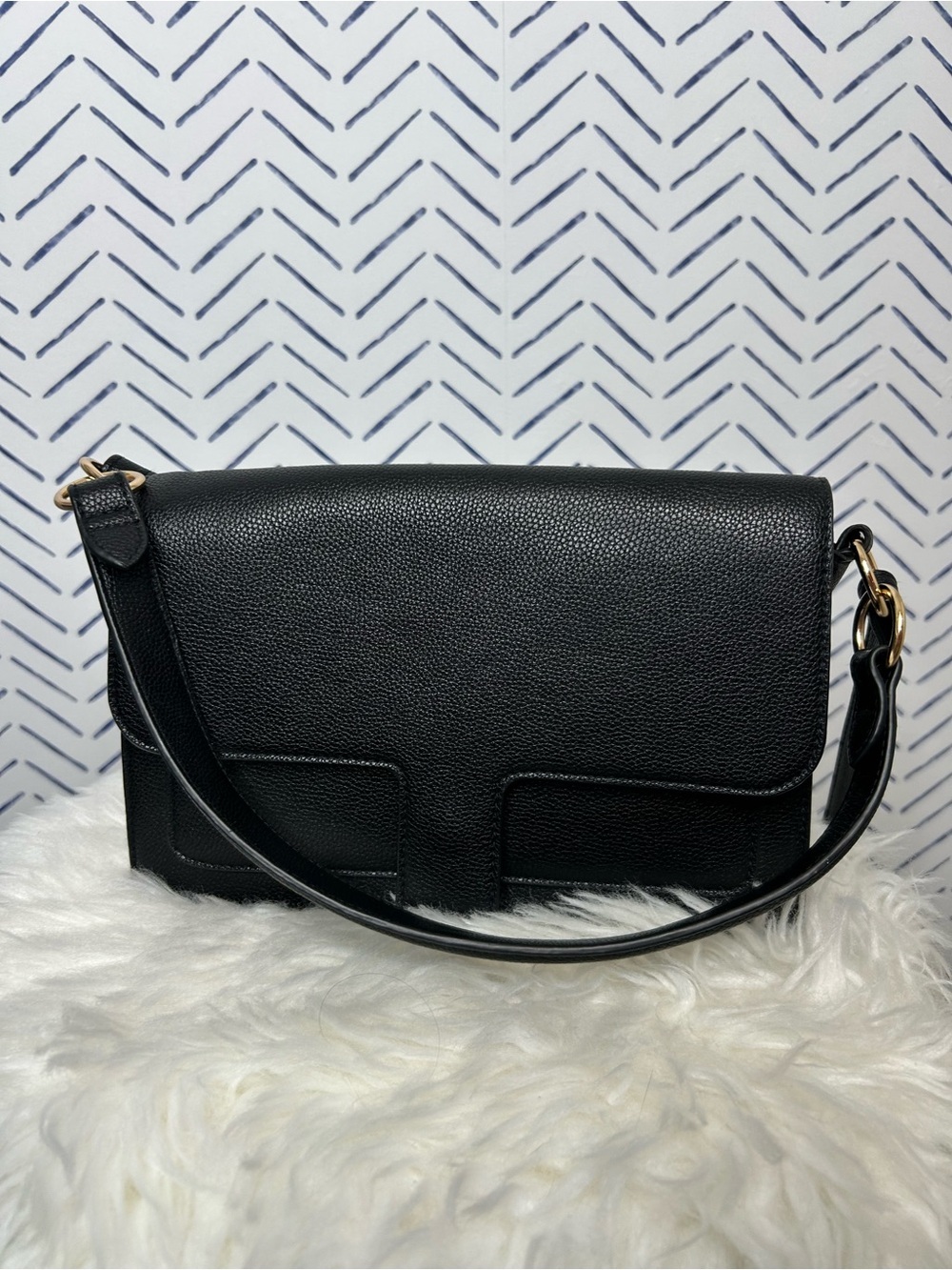 NWT Jones New York Black Leather Crossbody Shoulder Pocketbook